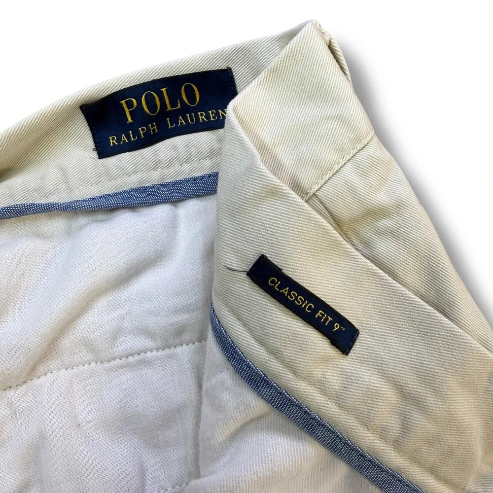 Polo Ralph Lauren Shorts Mens 32 Khaki Classic Fit‎ 9 Cotton Chino Beige Prep